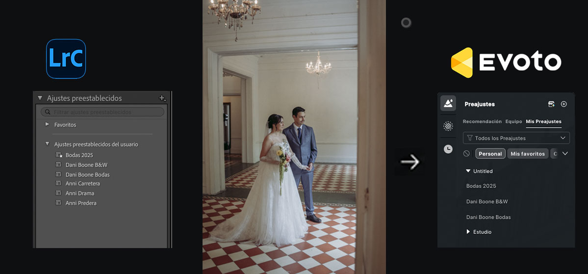 Importación de presets de Lightroom para utilizarlos en Evoto
